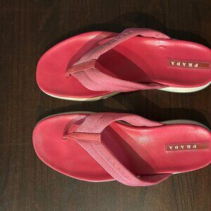 Prada Sport hot/bright pink slip flop sandal, size 6
